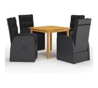 Vidaxl Ensemble De Salle À Manger De Jardin 5 Pcs Noir
