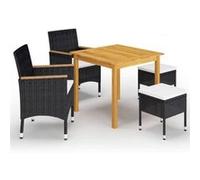 Vidaxl Ensemble De Salle À Manger De Jardin 5 Pcs Noir