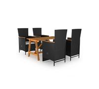 vidaXL Ensemble de Salle à Manger de Jardin 5 pcs Mobilier à Dîner d'Extérieur Salon de Jardin Table et Chaises de Repas de 3068760