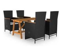 Vidaxl Ensemble De Salle À Manger De Jardin 5 Pcs Noir