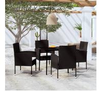 Vidaxl Ensemble De Salle À Manger De Jardin 5 Pcs Noir Noir