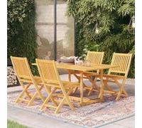 vidaXL Ensemble de jardin 5 pièces en teck massif