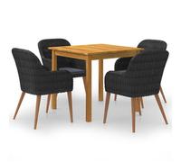 Vidaxl Ensemble De Salle À Manger De Jardin 5 Pcs Noir