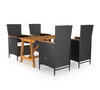 Vidaxl Ensemble De Salle À Manger De Jardin 5 Pcs Noir