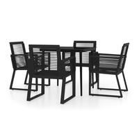Vidaxl Ensemble De Salle À Manger De Jardin 5 Pcs Noir Noir
