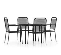 vidaXL Ensemble de jardin 5 pièces noir