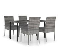Vidaxl Ensemble De Salle À Manger De Jardin 5 Pcs Résine Tressée Gris