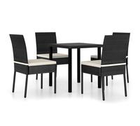 vidaXL Ensemble de salle à manger de jardin 5 pcs Résine tressée Noir 3065694