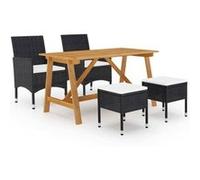 Vidaxl Ensemble De Salle À Manger De Jardin 5 Pcs Noir