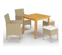 vidaXL Ensemble de jardin 5 pièces Beige
