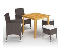 Vidaxl Ensemble De Salle À Manger De Jardin 5 Pcs Marron