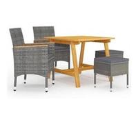 Vidaxl Ensemble De Salle À Manger De Jardin 5 Pcs Gris
