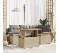 Vidaxl Ensemble De Salle À Manger De Jardin 5 Pièces Avec Coussins Beige Rotin Acacia