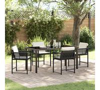 Vidaxl Ensemble De Salle À Manger De Jardin 5 Pièces Avec Coussins Noir Poly Rattan