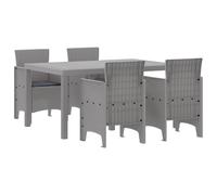 vidaXL Ensemble de Salle à Manger de Jardin 5 pièces en Rattan synthétique Gris Clair avec Table et 4 chaises. Parfait pour la terrasse, Le Patio ou Le Deck, idéal pour Les Repas d'été.