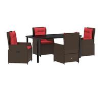 vidaXL Ensemble de Salle à Manger de Jardin 5 Pièces Marron Poly Rattan