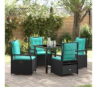 Vidaxl Ensemble De Salle À Manger De Jardin 5 Pièces Rattan Poly Noir
