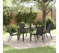 Vidaxl Ensemble De Salle À Manger De Jardin 5 Pièces Textilène Noir Et Acier