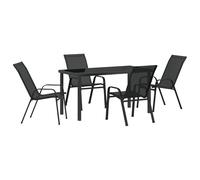 Vidaxl Ensemble De Salle À Manger De Jardin 5 Pièces Textilène Noir Et Acier