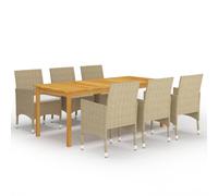 Vidaxl Ensemble De Salle À Manger De Jardin 7 Pcs Beige