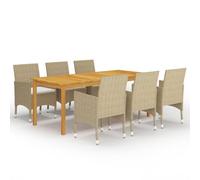Vidaxl Ensemble De Salle À Manger De Jardin 7 Pcs Beige
