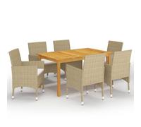 Vidaxl Ensemble De Salle À Manger De Jardin 7 Pcs Beige