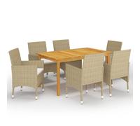 Vidaxl Ensemble De Salle À Manger De Jardin 7 Pcs Beige