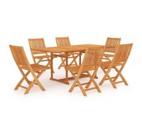 Vidaxl Ensemble De Salle À Manger De Jardin 7 Pcs Bois De Teck Massif