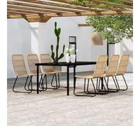 Ensemble de salle à manger de jardin 7 pcs Chêne