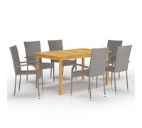 Vidaxl Ensemble De Salle À Manger De Jardin 7 Pcs Gris
