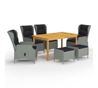 Vidaxl Ensemble De Salle À Manger De Jardin 7 Pcs Gris Clair