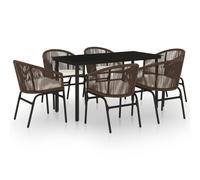 Ensemble de Salle à Manger de Jardin 5 pcs Marron Mobilier Dîner Patio vidaXL