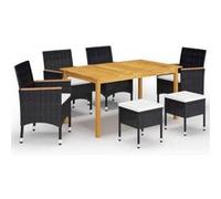vidaXL Ensemble de Salle à Manger de Jardin 7 pcs Mobilier à Dîner de Terrasse Mobilier d'Extérieur Table et Chaises de 3067781 Multicolore G