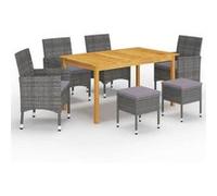 vidaXL Ensemble de jardin 7 pièces Gris