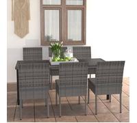 vidaXL Ensemble de Salle à Manger de Jardin 7 pcs Mobilier à Dîner Table et Chaises de Patio Salon de Jardin Extérieur 3065703