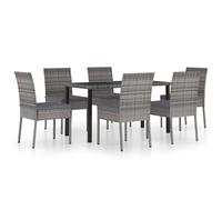 Vidaxl Ensemble De Salle À Manger De Jardin 7 Pcs Résine Tressée Gris