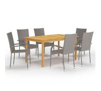 vidaXL Ensemble de Salle à Manger de Jardin 7 pcs Table et Chaises de Repas de Patio Mobilier à Dîner de Terrasse Salon de 3067788