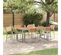 Vidaxl Ensemble De Salle À Manger De Jardin Ensemble De 7 Gris Aluminium