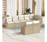 Vidaxl Ensemble De Salle À Manger De Jardin 8 Pièces Avec Coussins Beige Poly Rattan