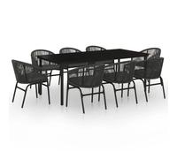 Ensemble de Salle à Manger de Jardin 9 pcs Gris Mobilier Dîner Patio vidaXL