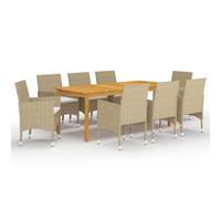 Vidaxl Ensemble De Salle À Manger De Jardin 9 Pcs Beige