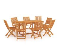Vidaxl Ensemble De Salle À Manger De Jardin 9 Pcs Bois De Teck Massif