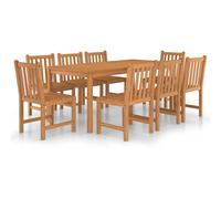 Vidaxl Ensemble De Salle À Manger De Jardin 9 Pcs Bois De Teck Solide