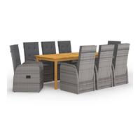 Ensemble de Salle à Manger de Jardin 7 pcs Noir Mobilier Patio Dîner vidaXL