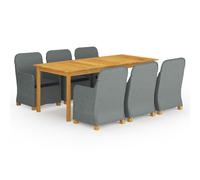 Ensemble à manger de jardin 9 pcs Gris clair