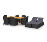 Vidaxl Ensemble De Salle À Manger De Jardin 9 Pcs Noir