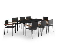 Ensemble de Salle à Manger de Jardin 7 pcs Noir Mobilier Dîner Patio vidaXL