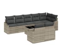 Vidaxl Ensemble De Salle À Manger De Jardin 9 Pièces Avec Coussins En Poly Rotin Gris