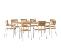 vidaXL Ensemble de Salle à Manger de Jardin 9 pièces : Table en Acacia Massif et 8 chaises. Mobilier extérieur 200 x 100 cm, Style Moderne pour Le Patio, la terrasse, et Les Moments de détente. Idéal