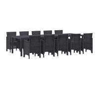 vidaXL Ensemble de Salle à Manger de Jardin avec Coussins 11 pcs, Jardin et terrasse, Ensemble Repas extérieur Moderne, mobilier Ergonomique, Style rectangulaire, Anti-UV pour l'été